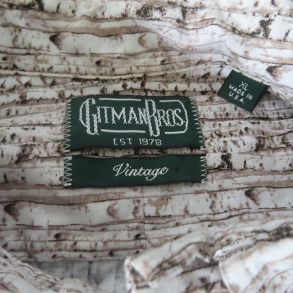 rare gitman vintage tree bark print button up shirt XL - Picture 4 of 4